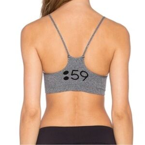 Splits59 gray stretch spaghetti strap racerback sports bra size small